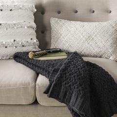 Affinity Knit Throw, Dark Grey