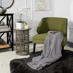 Cozy Knit Throw, Medium Grey/Light Grey