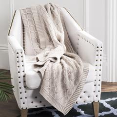 Petal Knit Throw, Palewisper