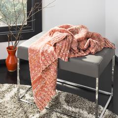 Darling Knit Throw, Mustard/Ivory/Congo Pink/Fuschia/Bondi Blue/Vermoline Orange/Natural