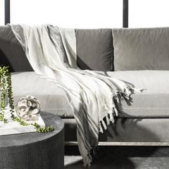 Alita Metallic Throw, White/Grey/Silver