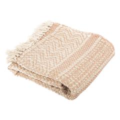 Becks Fringe Throw, Beige/Copper, THR906A-5060