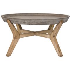 Outdoor Collection Wynn Modern Concrete Round 18.1-inch Coffee Table