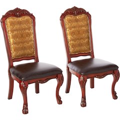 Dresden Side Chair (Set-2) Synthetic Leather & Cherry Oak