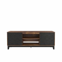 72-Inch Tv Stand With 2-Doors In Truffle & Black