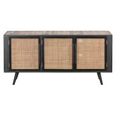 Nordic Rattan TV Dresser 3 Doors, Natural Boat Wood