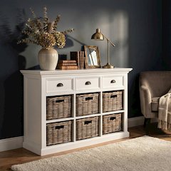 Halifax Classic White Buffet with 6 Baskets