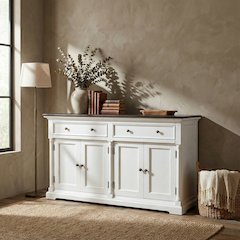 Provence Accent White Distress & Deep Brown Classic Buffet