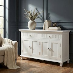 Skansen Classic White Buffet with 4 Doors
