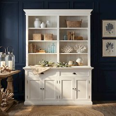 Halifax Classic White Hutch Bookcase Unit