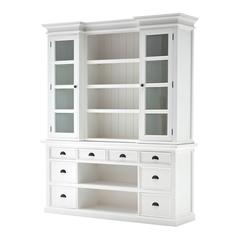 Halifax Classic White Library Hutch with Basket Set