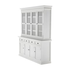 Mahogany Dining Hutch with Bevelled Glass Doors, 4 Drawers and Buffet Cabinet