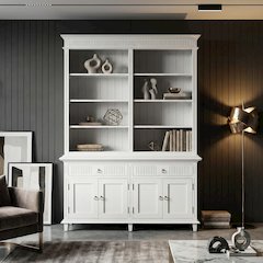 Skansen Classic White Hutch Bookcase Unit