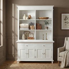 Skansen Classic White Hutch Unit with 6 Shelves