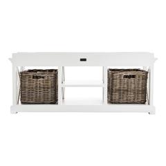 Halifax Classic White Bench & Basket Set
