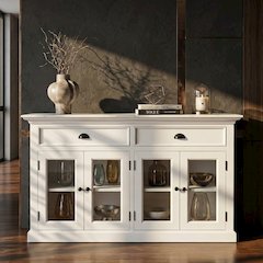 Halifax Classic White Classic Buffet with Glass Doors