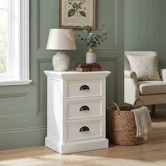Halifax Classic White Bedside Drawer Unit