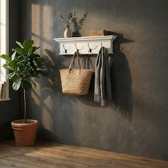 Halifax Classic White 4 Hook Coat Rack