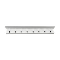 Mahogany Wall Coat Rack with Hat Shelf, French Cleat Hanger and Brass Hooks