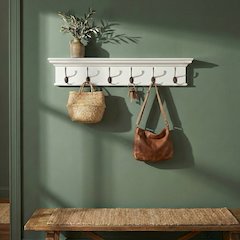 Halifax Classic White 6 Hook Coat Rack