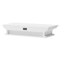 Halifax Classic White Floating Wall Shelf, Medium