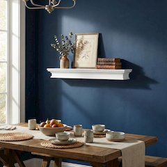 Halifax Classic White Floating Wall Shelf, Extra Long