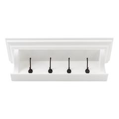 Halifax Classic White 4 Hook Coat Rack 70cm