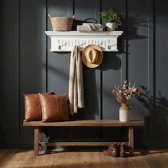 Skansen 4 Hook Coat Rack, Classic White