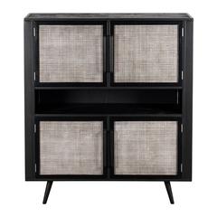 Nordic Mindi Rattan Nordic Black Buffet 4 Doors