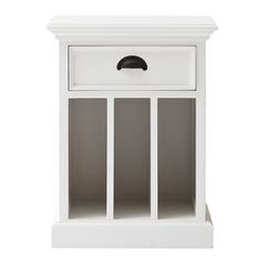 Halifax Classic White Bedside Table with Dividers