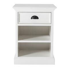 Halifax Classic White Bedside Table with Shelves
