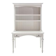 Provence Classic White Secretary Desk with Hutch