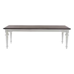 Provence Accent White Distress & Deep Brown Dining Table 240