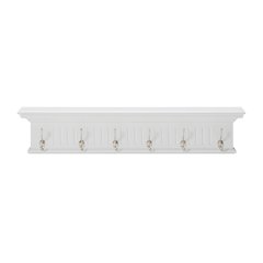 Skansen 6 Hook Coat Rack, Classic White