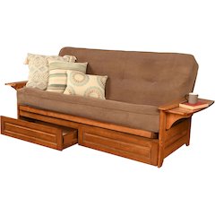 Phoenix Frame-Barbados Finish-Marmont Mocha Mattress-Storage Drawers