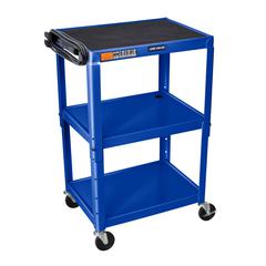 Adjustable-Height Steel Utility Cart - Royal Blue