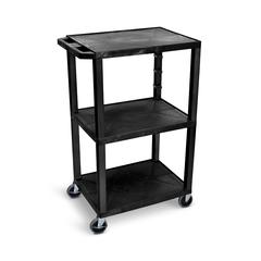 42"H 3-Shelf Utility Cart - Black