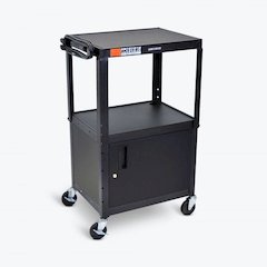 Black 42" Adj Height Cart w/ Cabinet