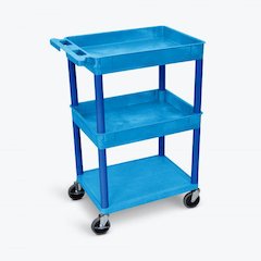 Luxor 3 Shelf Blue Tub Cart With
