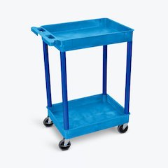 Blue 2 Shelf Tub Cart