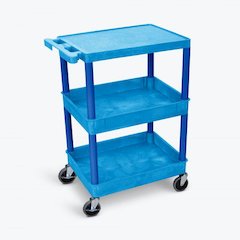 3 Shelf Blue Tub Cart With