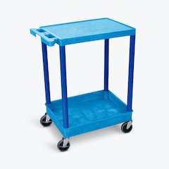 2 Shelf Blue Tub Cart With
