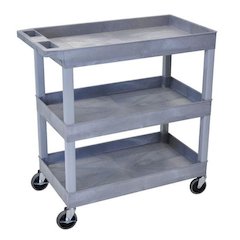 High Capacity 3 Tub Shelves Cart in Gray