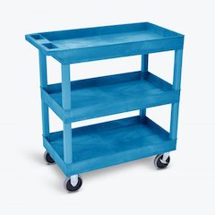 HD High Capacity 3 Tub Shelves Cart in Blue