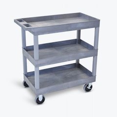 HD High Capacity 3 Tub Shelves Cart in Gray