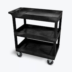Black 18x32 3 Tub Cart W/ SP5 Casters