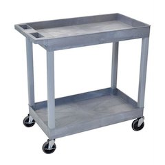 High Capacity 2 Tub Shelves Cart in Gray