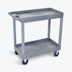 High Capacity 2 Tub ShelvesCart in Gray