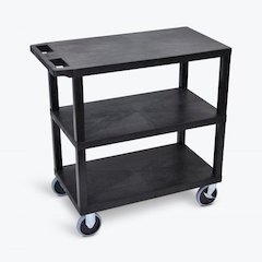 Black EC222HD-B 18x32 Cart with 3 Flat Shelves