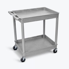 2 Shelf Large Gray Tub Cart